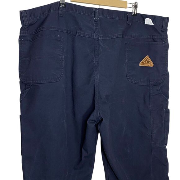 Bulwark FR Flame Resistant Pants Mens 49x28 (Tag 50) Navy Blue Work Utility - Picture 10 of 16